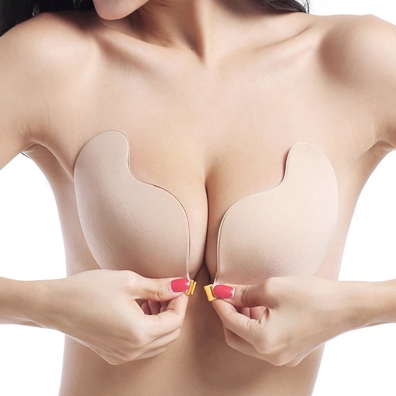 Women Push Up Silicone Mango Self Adhesive Bra / Ladies Strapless Sticky  Invisible Push up Silicone Bras Suitable For Backless Dress / Push Up Lift  Nipple Covers For Wedding Dress / Beauty