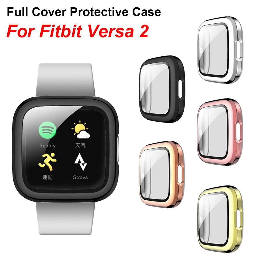 Silicone Case For Fitbit Versa 2 PC Protector Full Cover Protective Shell Frame For Fit bit Versa2