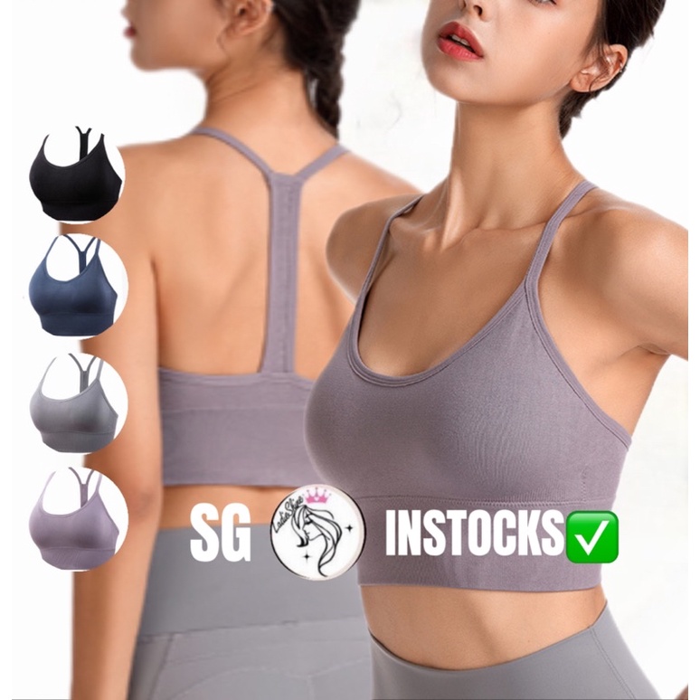 (SG Instocks) LADIES YOGA/SPORTS BRA PADDED SLIGHT PUSH UP WITH Y BACK DESIGN