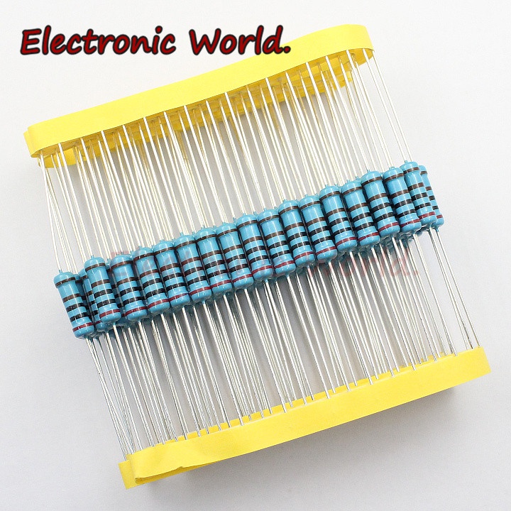 100pcs/Piece 1/4W Metal Film Resistance 1% Five-Color Ring Resistor ...
