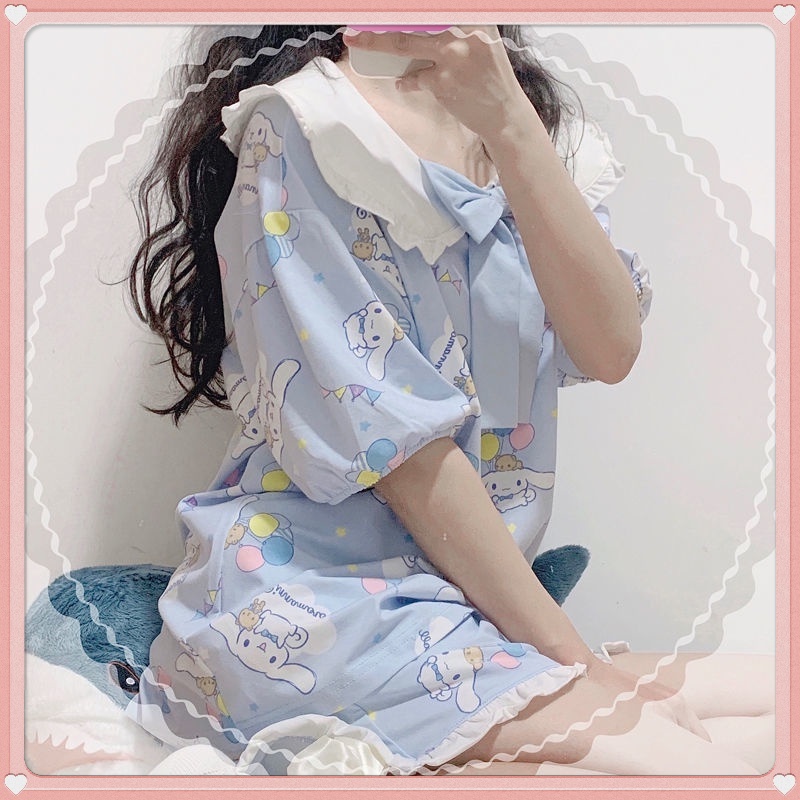 Japanese animation Cinnamoroll student pajamas female cute summer ...