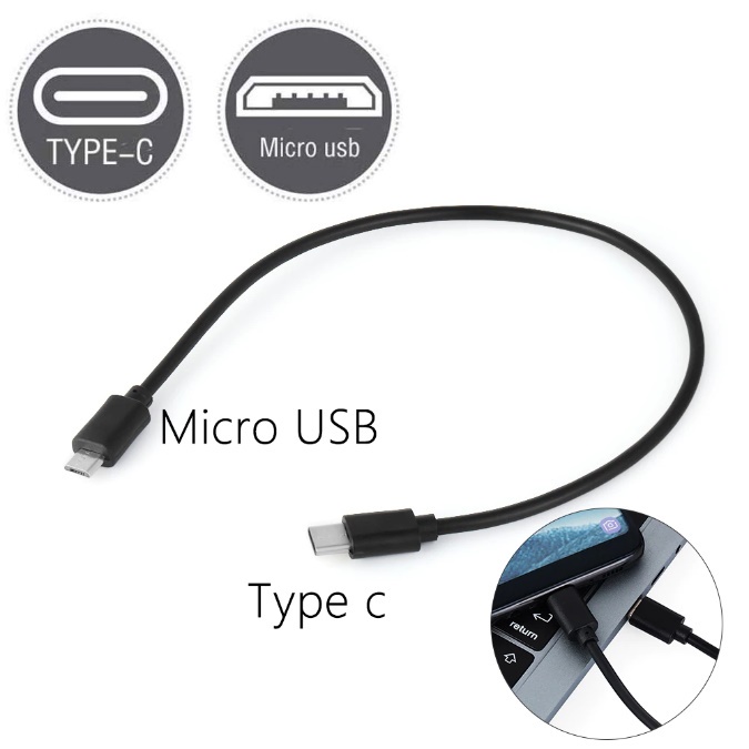 USB Type C to Micro USB Short Cable OTG 30cm Male to Male Shopee