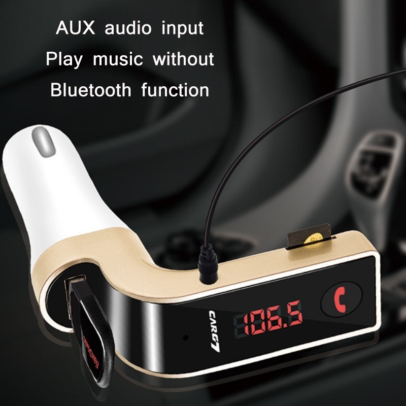 CAR G7 Wireless Bluetooth AUX Car Kit Handsfree FM Transmitter Radio ...