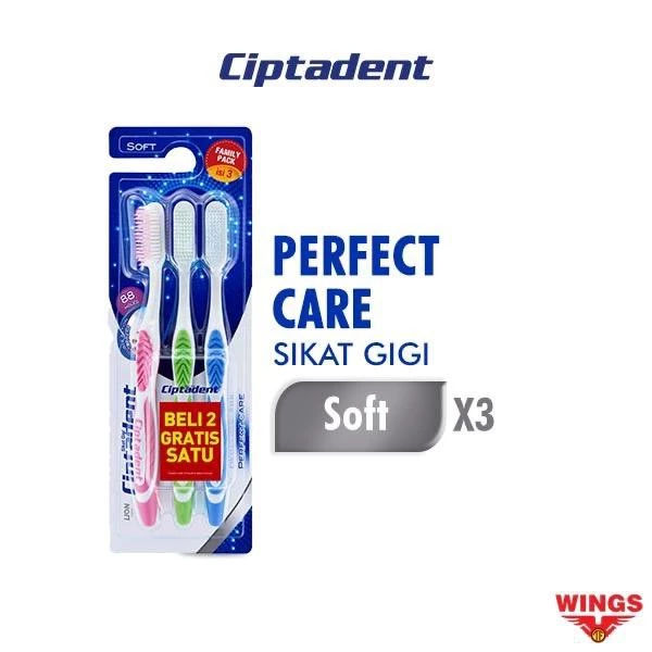 Ciptadent Sikat Gigi Perfect Care Soft Kotak Isi 3 Pcs - Gambar 3
