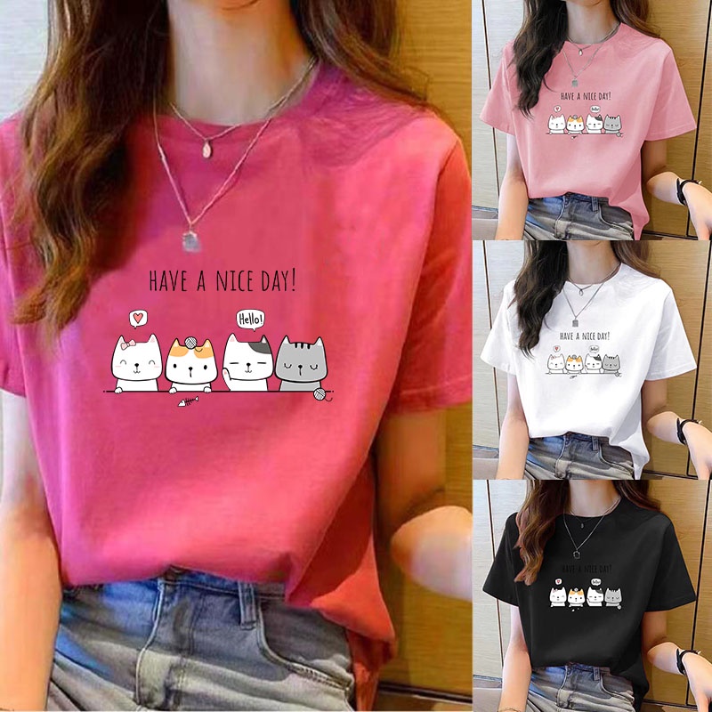 Korean Style T Shirt For Women 2026.Girls Wear Loose Short Sleeve T-shirt Women Top Summer New Korean Style ...