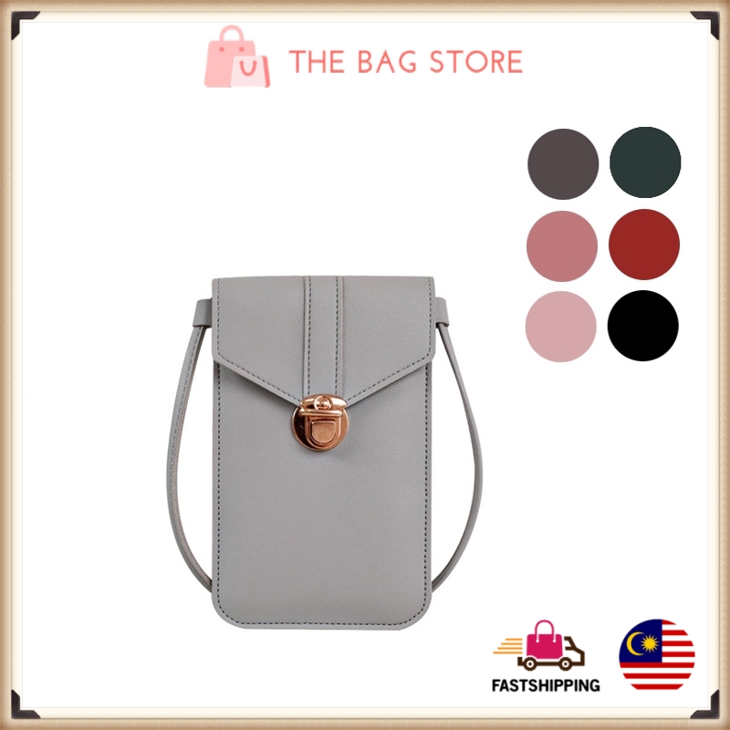Le Voue Women Simple PU Leather Transparent Touchable Shoulder Crossbody Sling Bag Handphone Bag Mobile Phone Bag 8116 Shopee Singapore