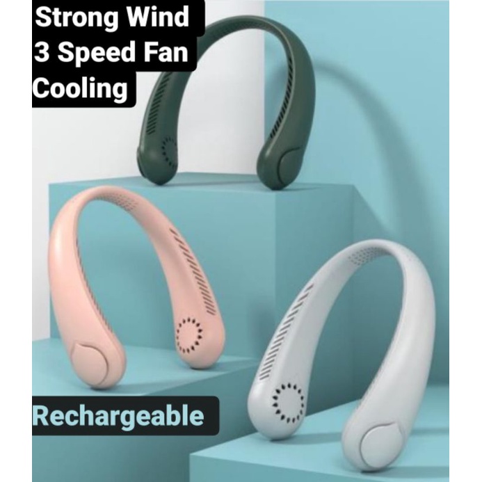 Local Delivery Leafless/ Bladeless Usb Neck Lazy Rechargeable Fan ...