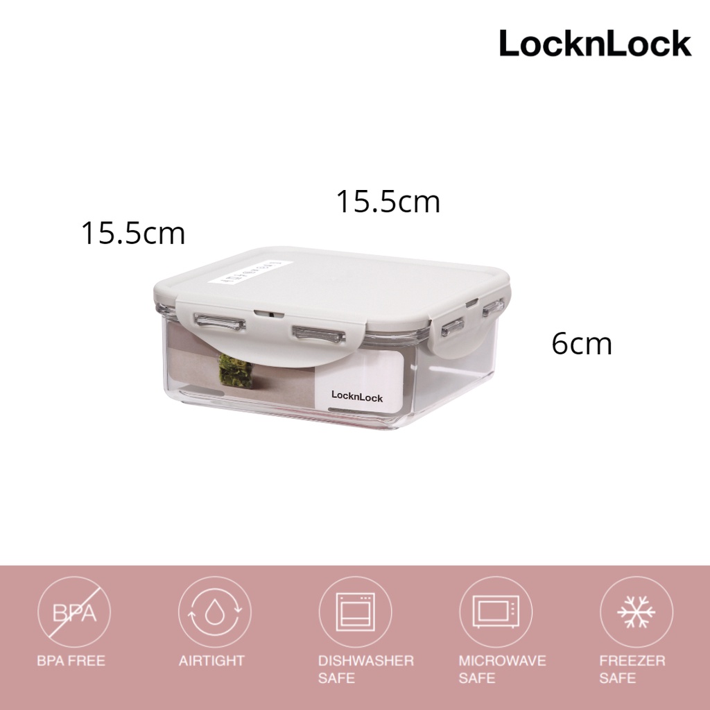 LocknLock 870ML square bisfree grey food container | Shopee Singapore