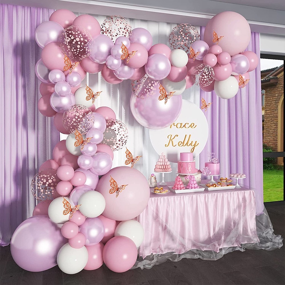 Purple Pink Theme Open Arch Backdrop Kit For Party
