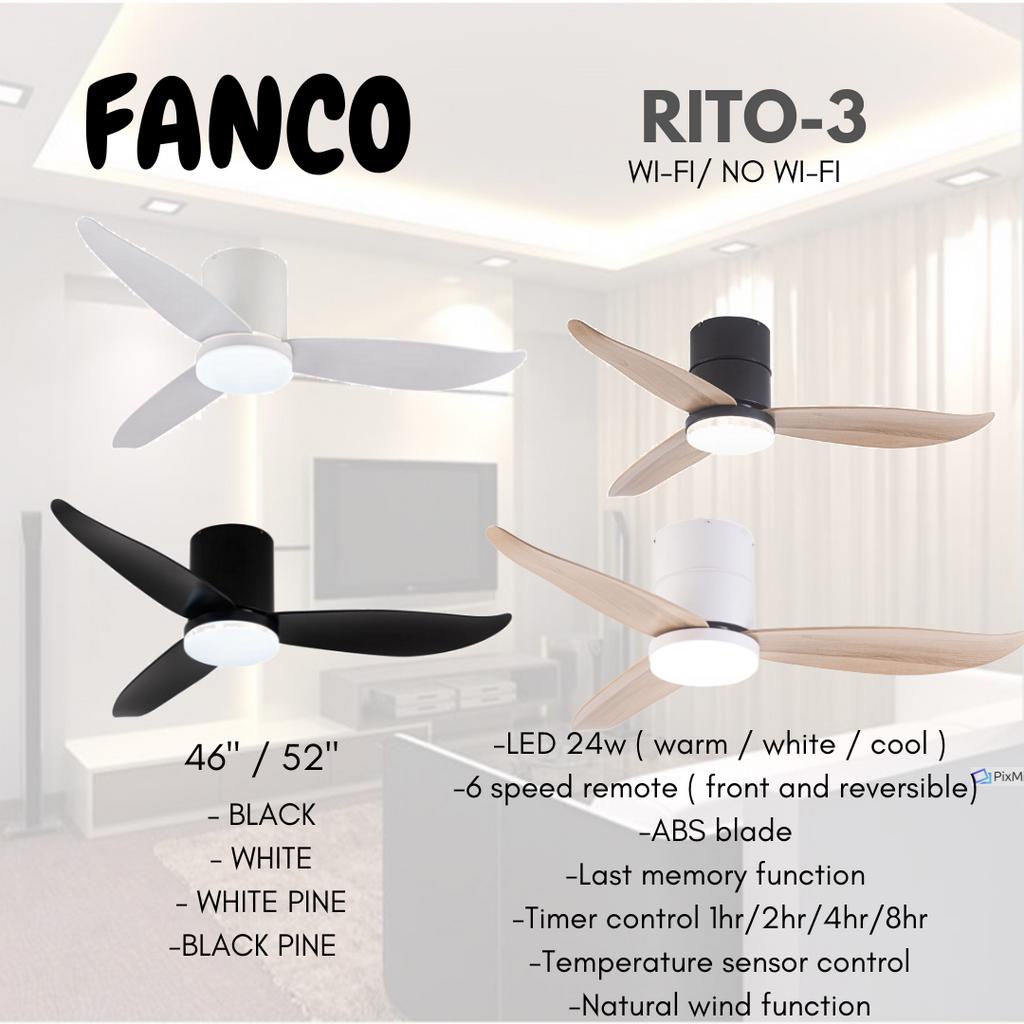 (Mega installation promo) Fanco rito3 DC smart ceiling fan 3 blades 6