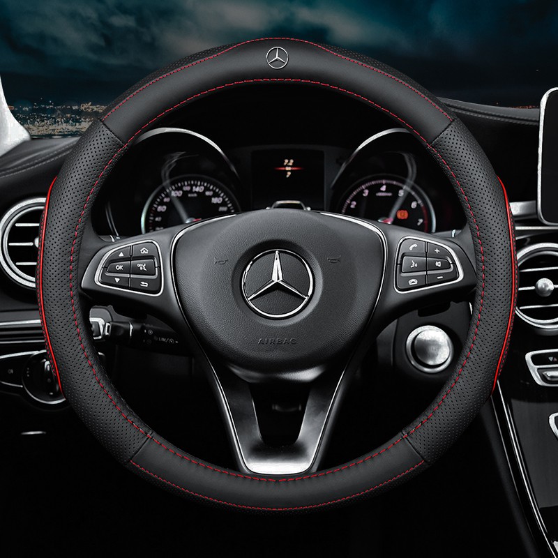 Mercedes Benz AMG Car Steering Wheel Cover Leather Non-slip Breathable ...