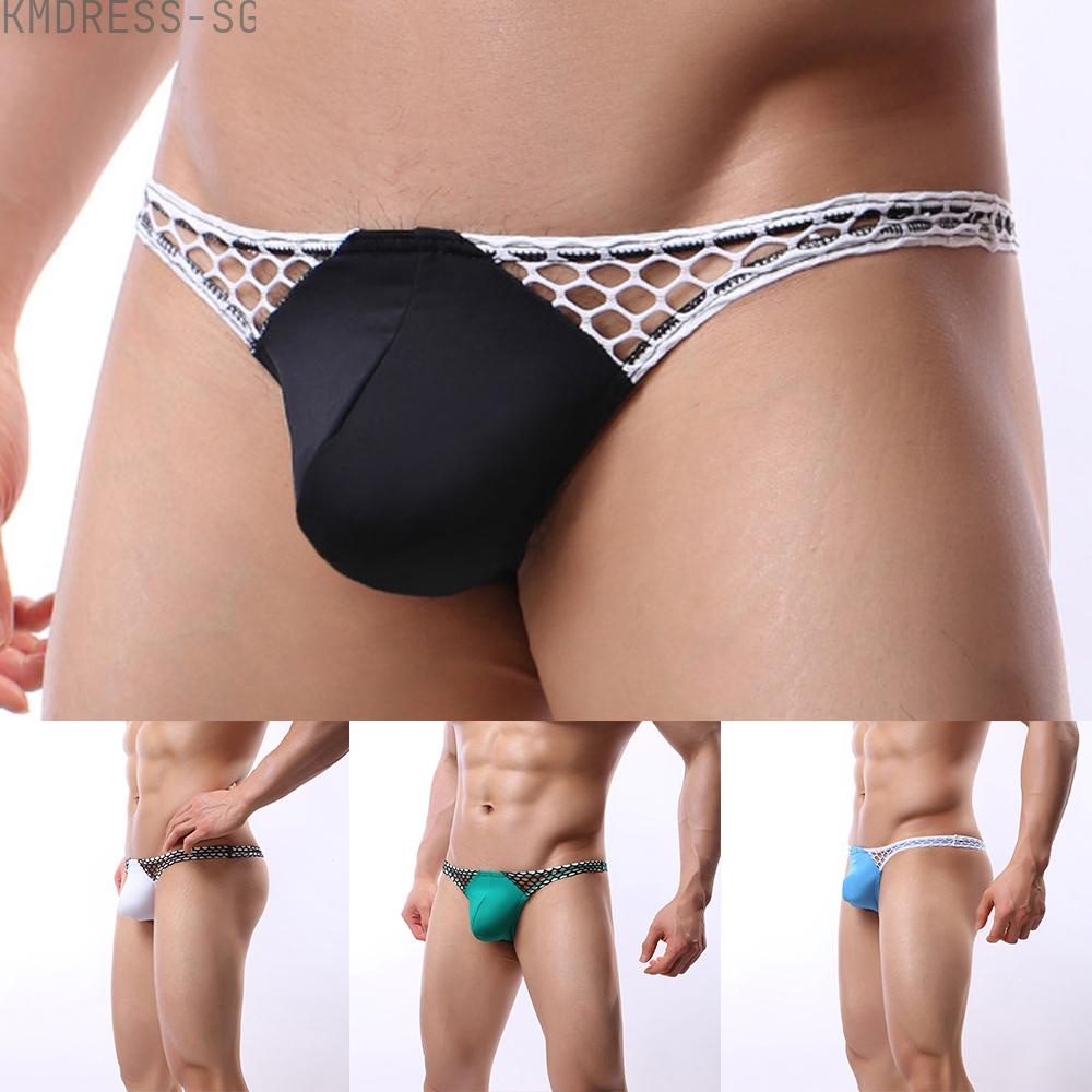 Kimi Gay Male Underwear Low Rise Mesh Sexy Solid Summer Panties Bugle