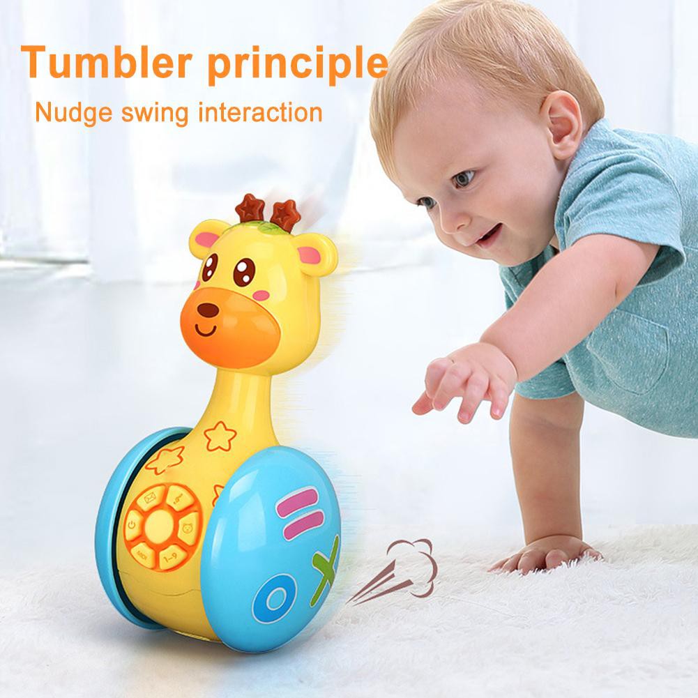 Baby Rattles Tumbler Doll Baby Toys Sweet Bell Music Roly-poly Learning Education Toys Gifts Baby Bell Baby Toys