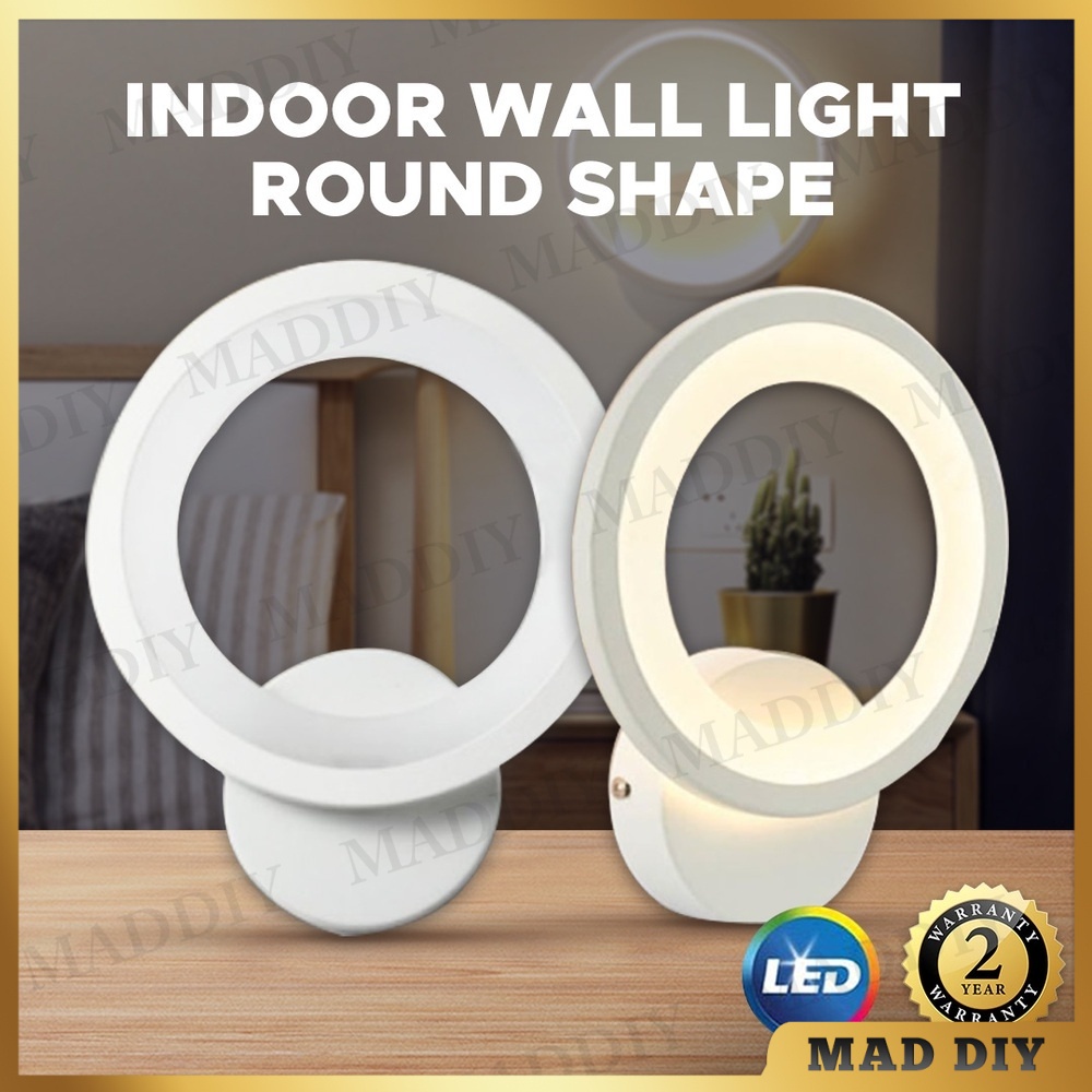 10W LED WALL LIGHT ROUND SIMPLE MODERN LED WALL LAMP | Shopee Singapore