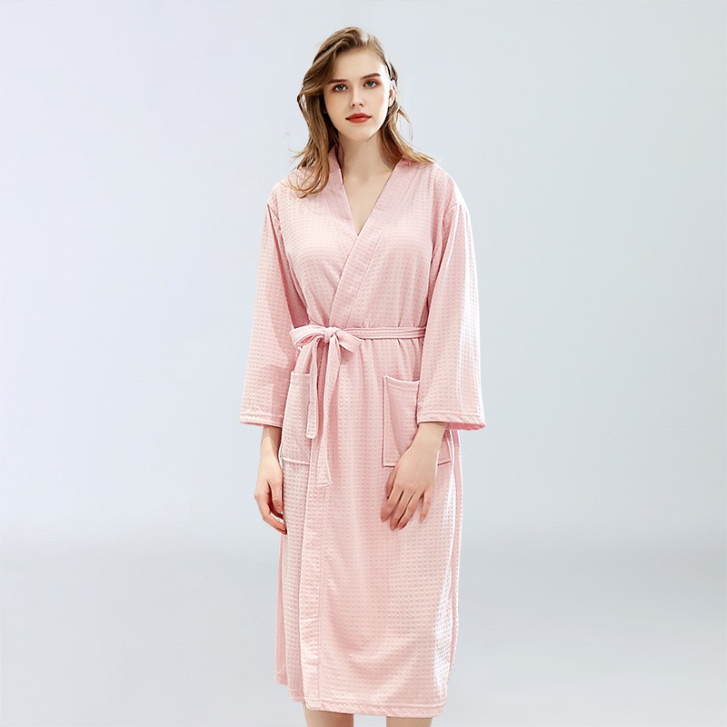 【SG】Waffle Kimono Lightweight Bathrobe Classic Bath Robe Long SPA ...