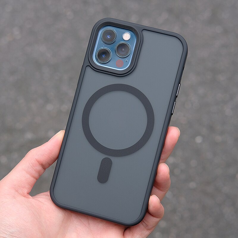 Magnetic anti-fall Bumper Case iPhone 14 12 12Pro Max 13 13Pro Max 13Mini Plus Wireless Charger Magnet cover
