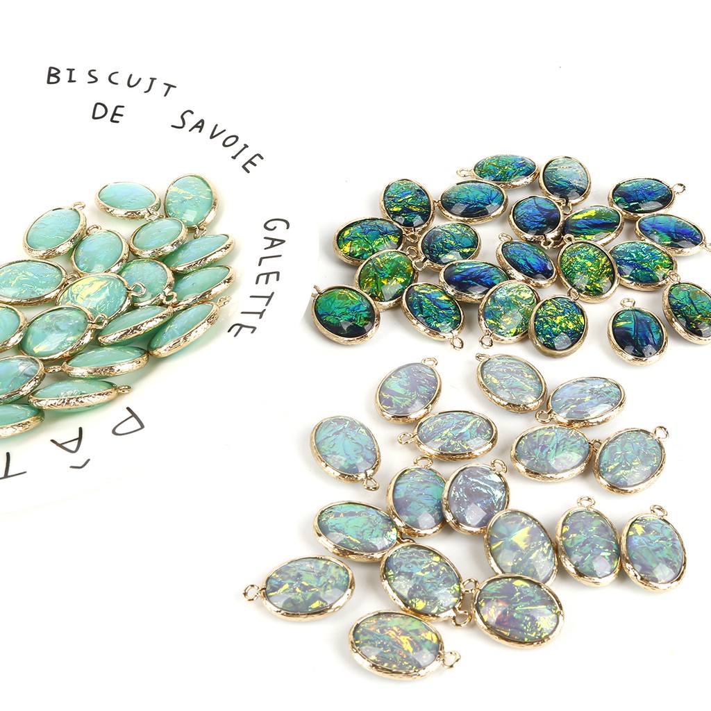 Oval Resin Copper Plated Drop Resin For Jewelry Making Fit Handmade DIY Bracelet Necklace Golden-Colour Gold Base