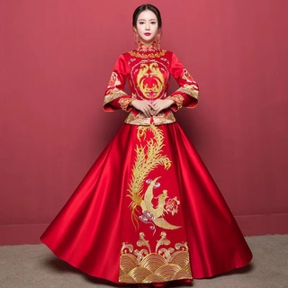 Ready stock Chinese wedding dress Xiuhefu plus size 2022 bride