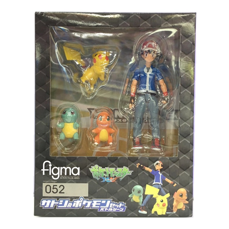 Pokemon Anime Kawaii Figma 052 Pokemon Ash Ketchum Pikachu Charmander ...
