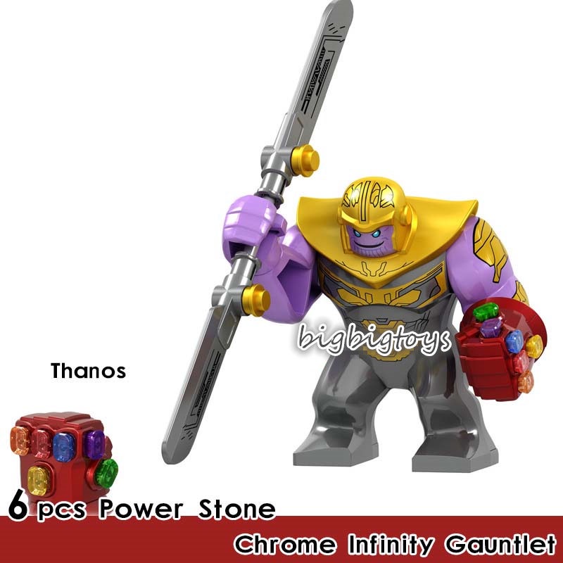 LEGO Thanos Minifigure with Gauntlet and 6 Infinity Stones from Infinity War