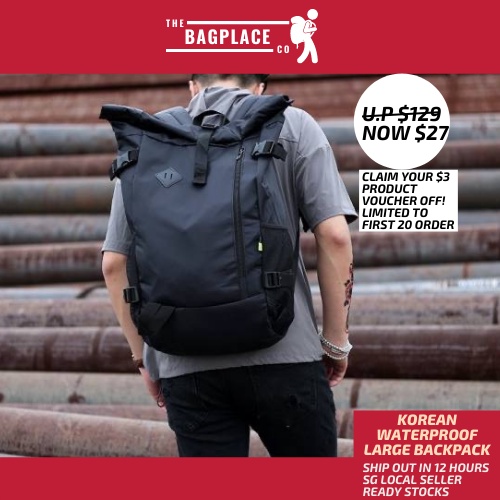 "SG SELLER" TheBagPlaceSG Large Korean Waterproof Backpack with Laptop