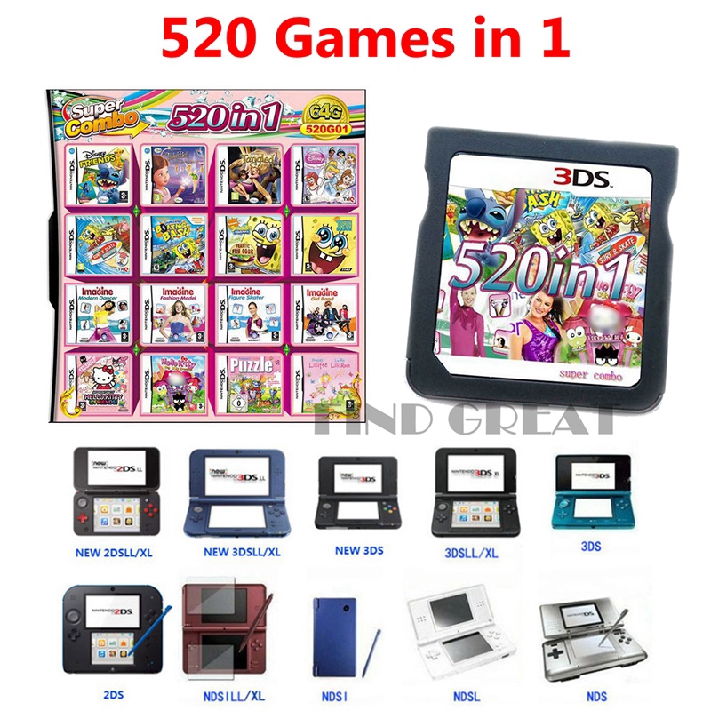 208 in 1 games game multi cartridge for ds nds deals ndsl ndsi 3ds 2ds xl