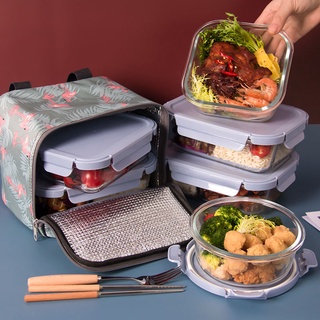 1pc Lunch Box for Kids Food Grade Sealed Frozen Glass Crisper Refrigerator  Special Heating Glass Lunch Box Microwave Oven