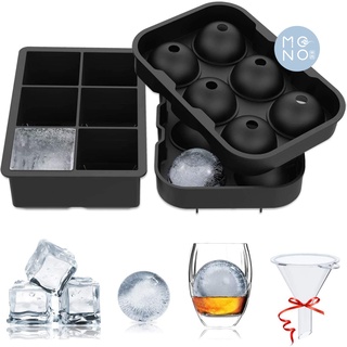 Whiskey Stones Reusable Ice Cubes with Silicone Square Ice Molds