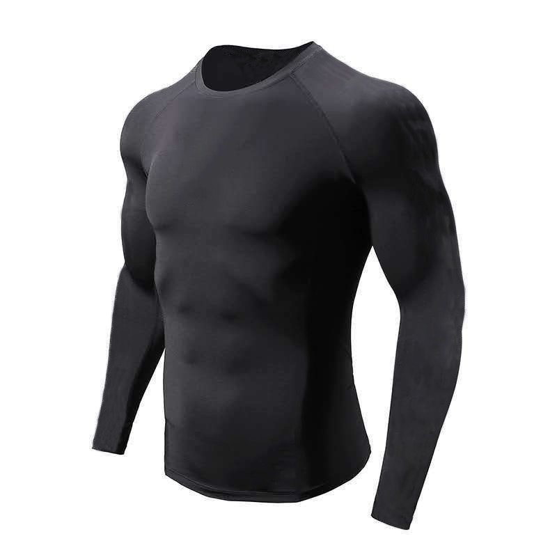 Compression Tops O-neck Outdoor Running Shirt Men Long Sleeve Bodybuilding Sportswear Gym T-shirt Men Fitness Tight Clothing