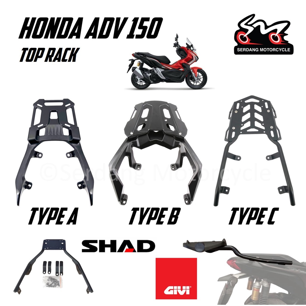 Honda ADV 150 Top Rack Bracket Rear Luggage Rack Luggage Holder