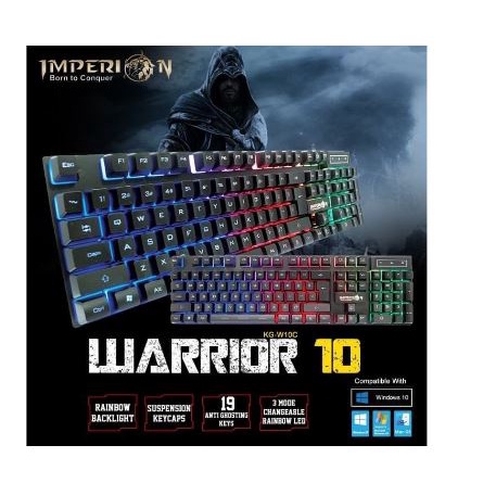 Gaming Keyboard imperion wired usb 2.0 membrane 104 keys full-size led ...