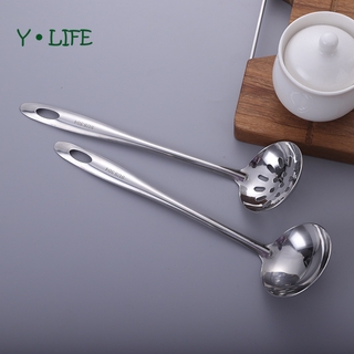 Kitchen Stainless Steel Long Handle Hot Pot Soup Ladle Colander Spoon US  STOCK