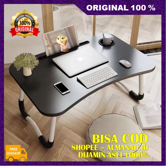 Vusign Folding Table Laptop Study Table with ORIGINAL Cup Holder and ...