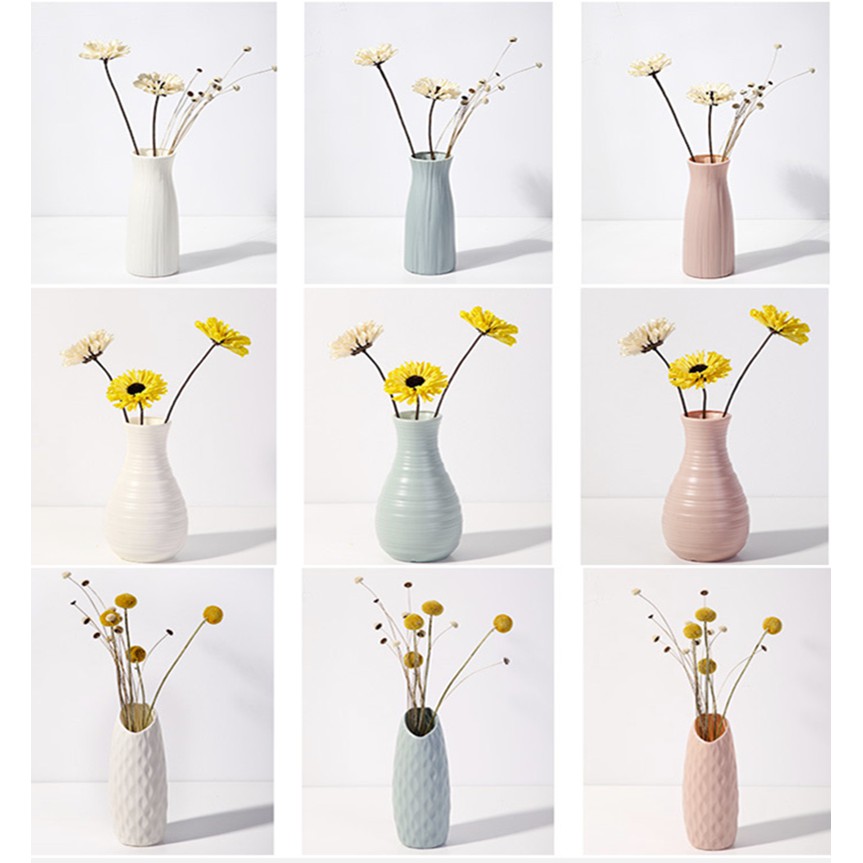 10.5*20cm Creative PE Plastic Vase Pot Home Decor Decoration Dried Flowers Hydroponic Vase