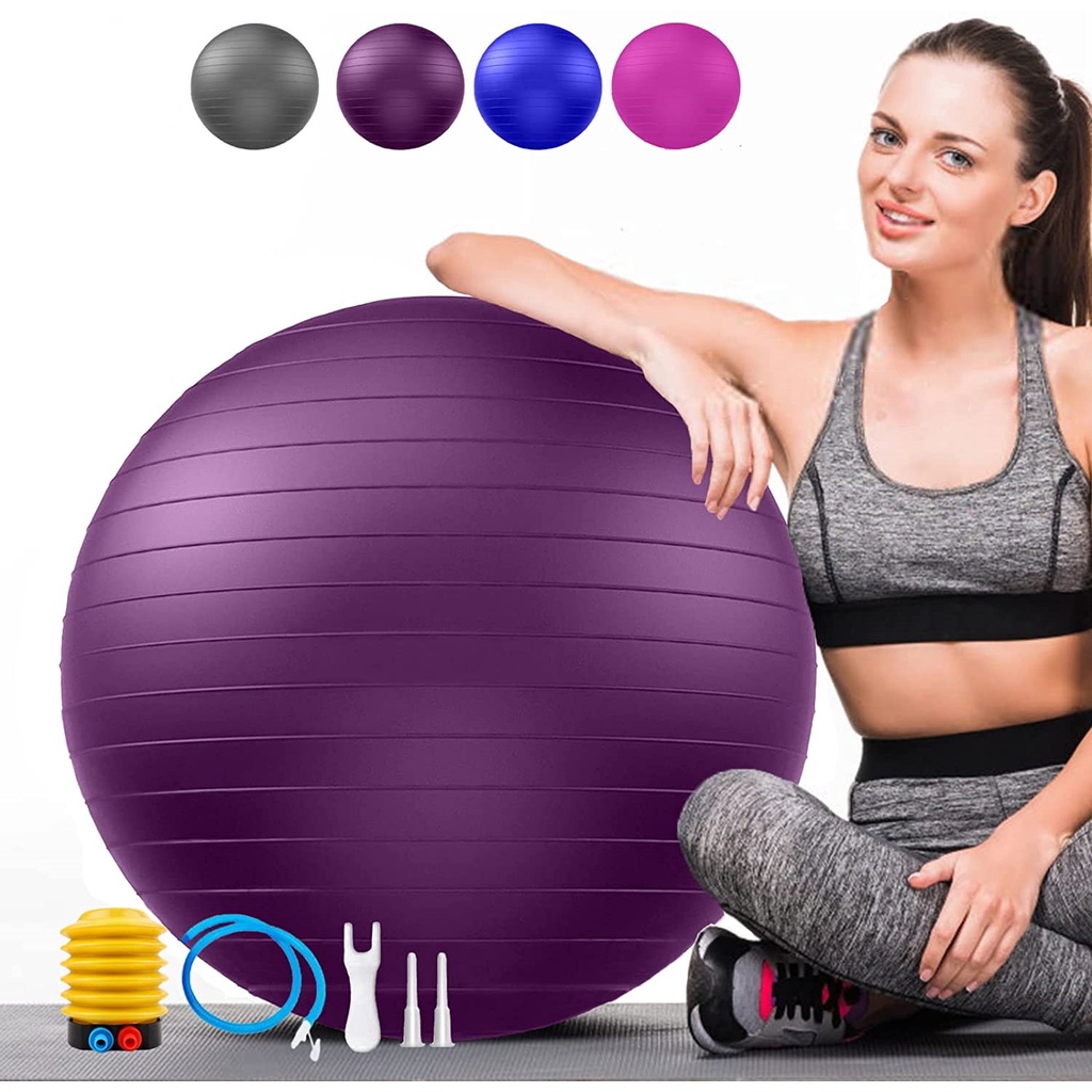 Yoga Ball Pilates Balls Fitness Anti Burst Balance Pregnancy Exercise Ball  Pump