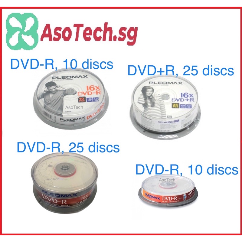 PLEOMAX by Samsung Blank Recordable Disc DVD+R / DVD-R 16X Speed 120min ...