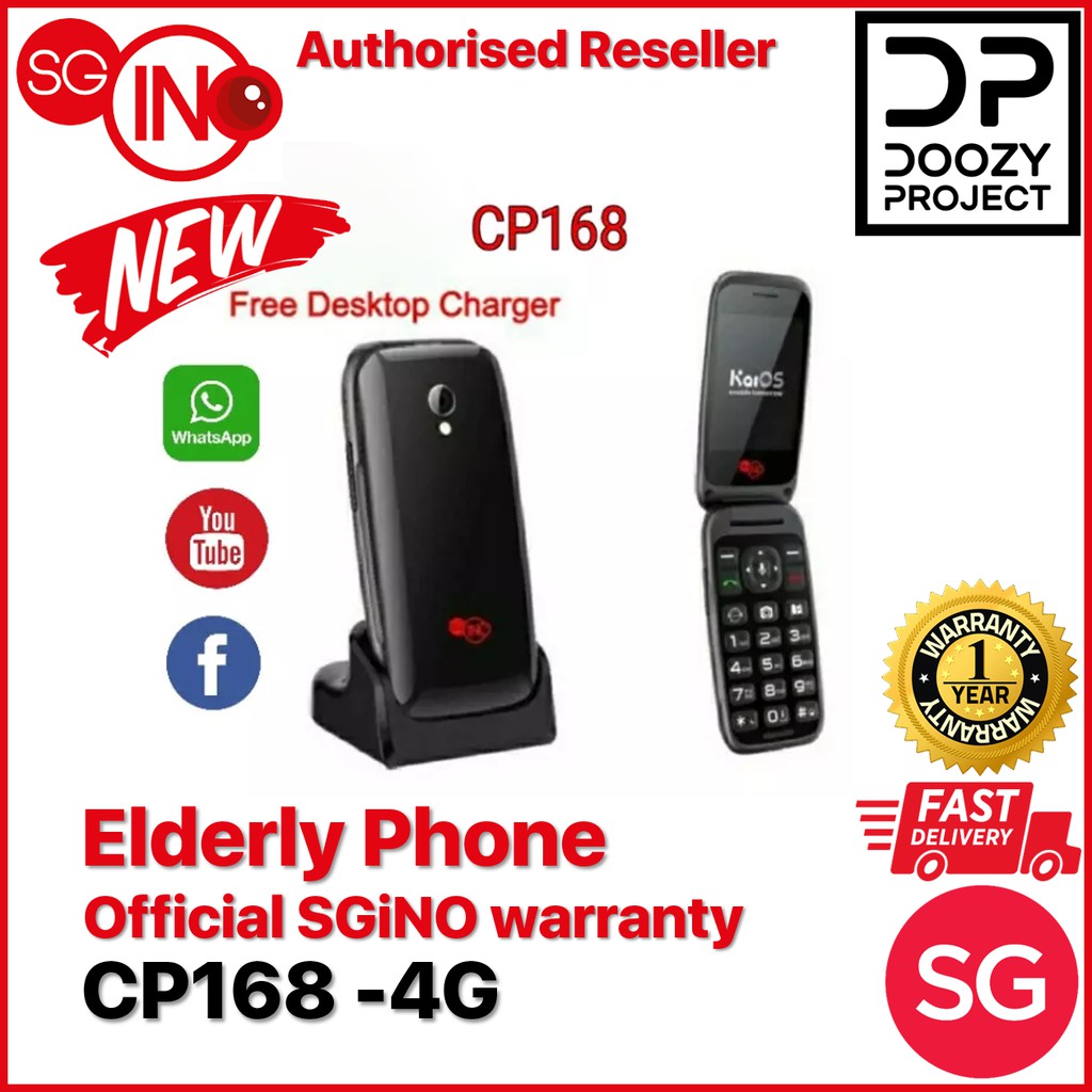 SGiNO iNO CP168 Senior / Elderly Phone 4G - Free Desktop Charger (1 Year  Local Warranty) | Shopee Singapore