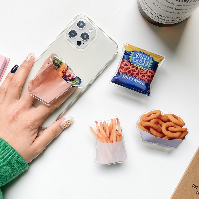 INS Snack Series Potato Chips Airbag Mobile Phone Holder Stand Desktop Phone Tablet Bracket Phone Grip Socket