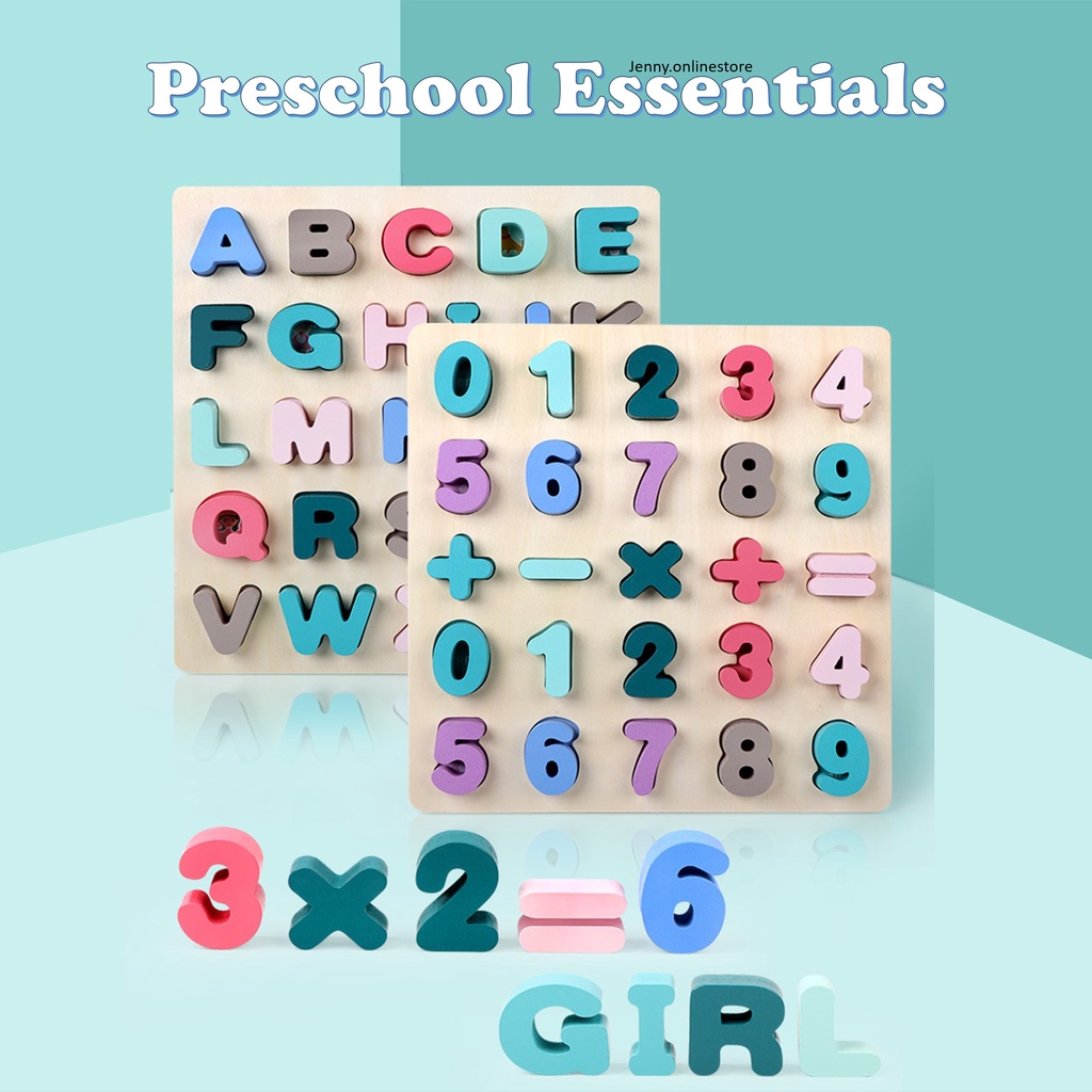 Preschool Montessori 3D Number Alphabet Wooden Board Educational ...