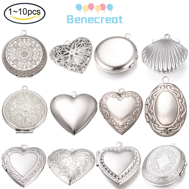 1pc - 10 pc 304 Stainless Steel Diffuser Locket Pendants Photo Frame ...