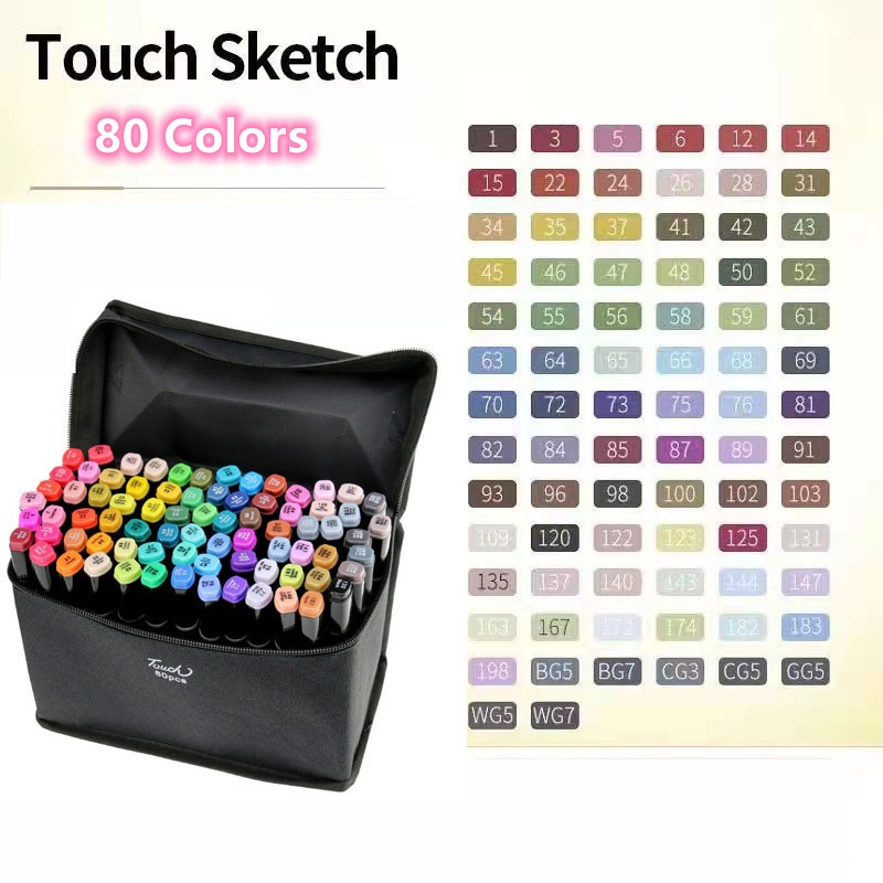 A113⭐Dual Tip Alcohol Marker Pens Set 36/48/60/80/168 Colors for Manga ...