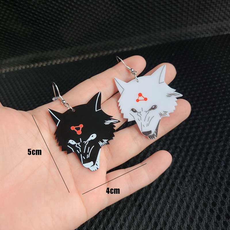 Jujutsu Kaisen Cosplay Anime Earrings Black White Divine Dogs Megumi ...