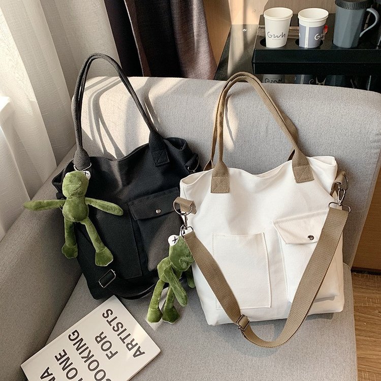 Canvas bag women's Bag Fashion Korean women's bag simple one shoulder straddle bag
