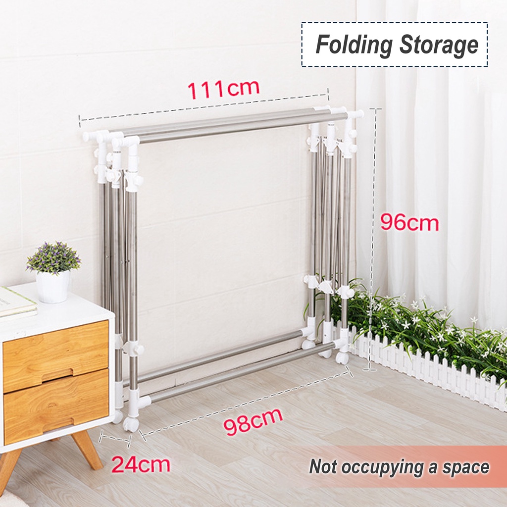 Clothes Drying H- Type 2M Three Pole Laundry Rack Laundry Rack Stand ...