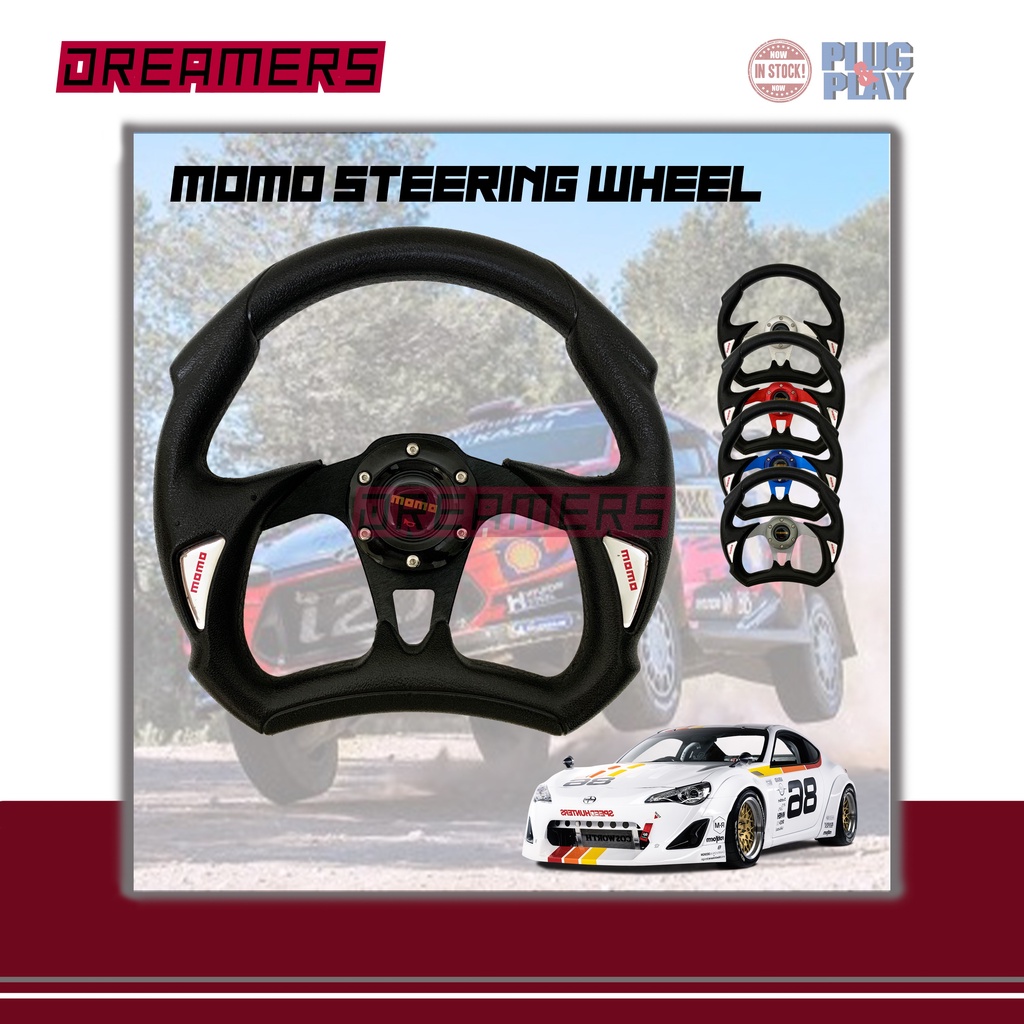 UNIVERSAL MOMO Flat Bottom Drifting Sport Rally Sterring Wheel / Roda ...