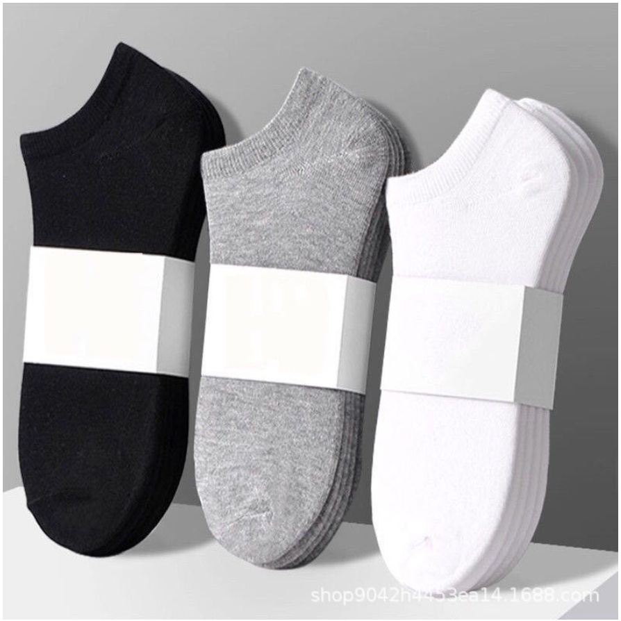 [Ready Stock] Men Women Cotton Ankle Socks Athletic Casual Solid Stripe ...