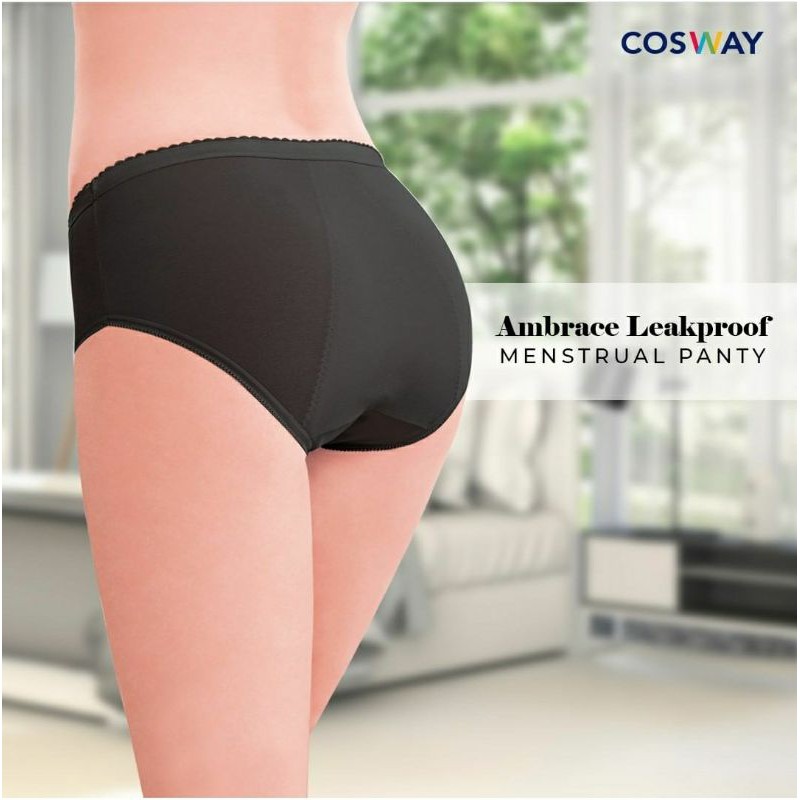 COSWAY Ambrace Leak-Proof Menstrual Panty (2pcs) - XL Black