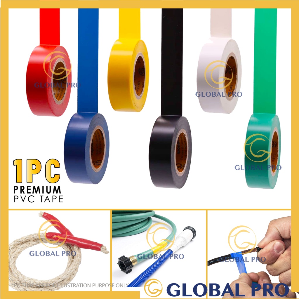 (1PC) PREMIUM PVC Insulation Tape 18mm x 6 yard Wire Tape Electrical