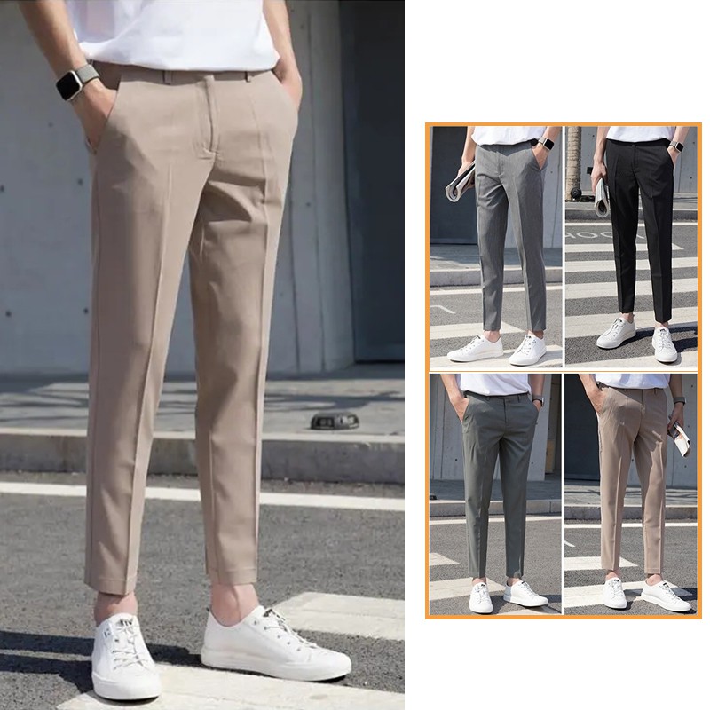 Mens ankle length on sale chinos