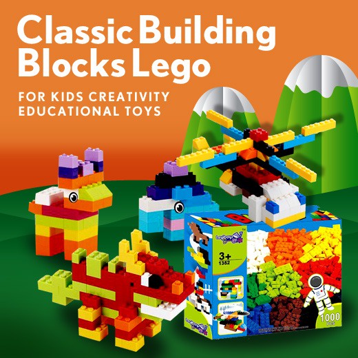 Classic Building Blocks for Kids Creativity Educational Toys | Shopee ...